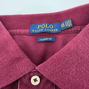 Polo Ralph Lauren Custom Slim Fit Polo Shirt Burgundy‎ Mens XXL Short Sleeve